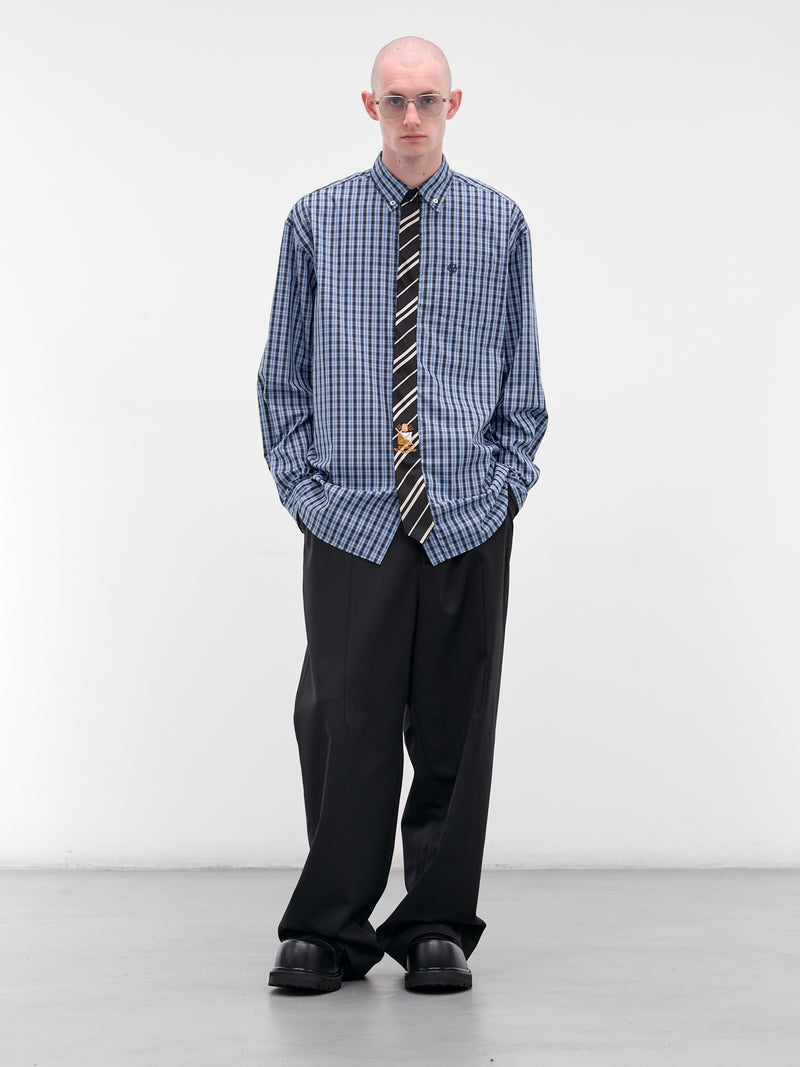 Blue Check Tie Button-Down Shirt (UH76SH280CN-BLUE-CHECK)