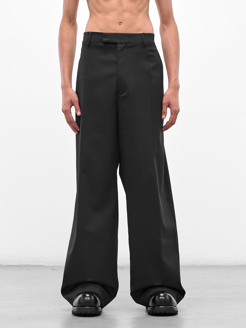 Black Cut Baggy Tailored Pants (UH76TP350B-BLACK)