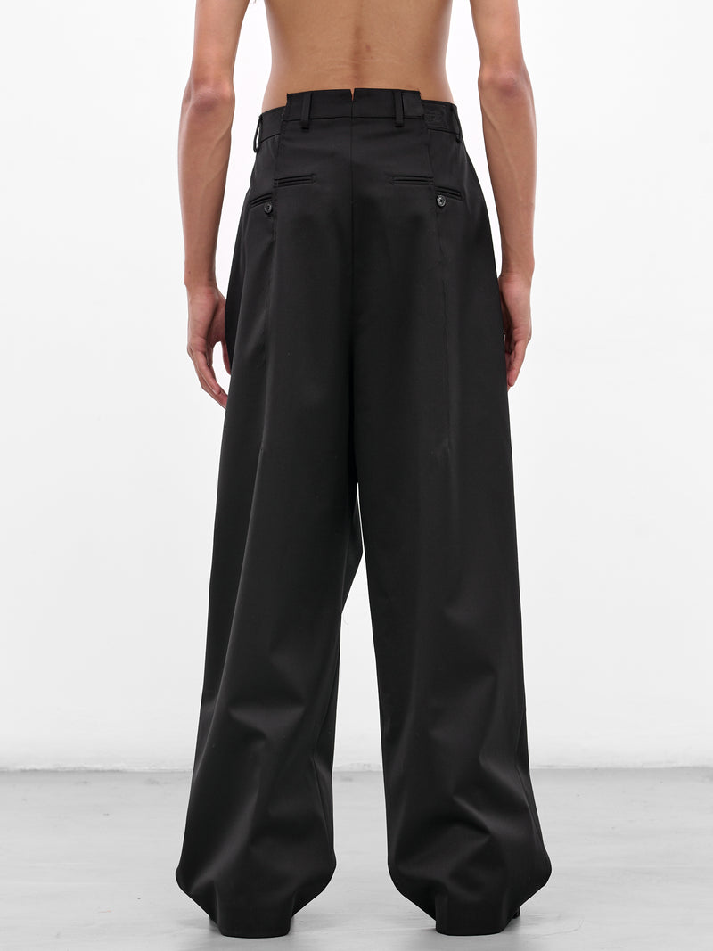 Black Cut Baggy Tailored Pants (UH76TP350B-BLACK)