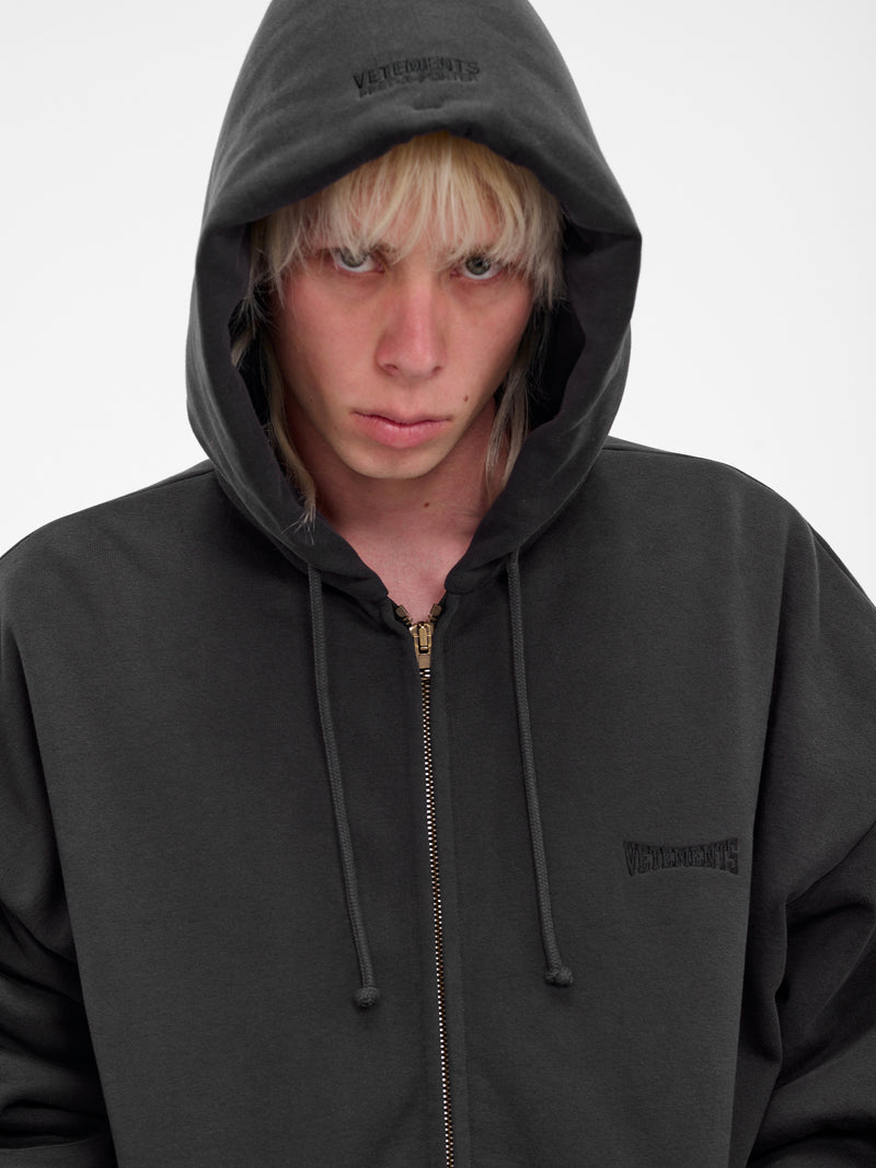 Black Boxing Logo Oversized Hoodie (UH76ZU860B-WASHED-BLACK)