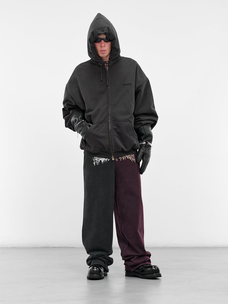 Black Boxing Logo Oversized Hoodie (UH76ZU860B-WASHED-BLACK)