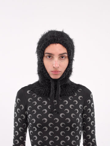 【関税込み】Marine Serre ブラック Wild Puffy Knit バラクラバ Wild Puffy Knit Balaclava (UHG044A-CKNI0031-BLACK)