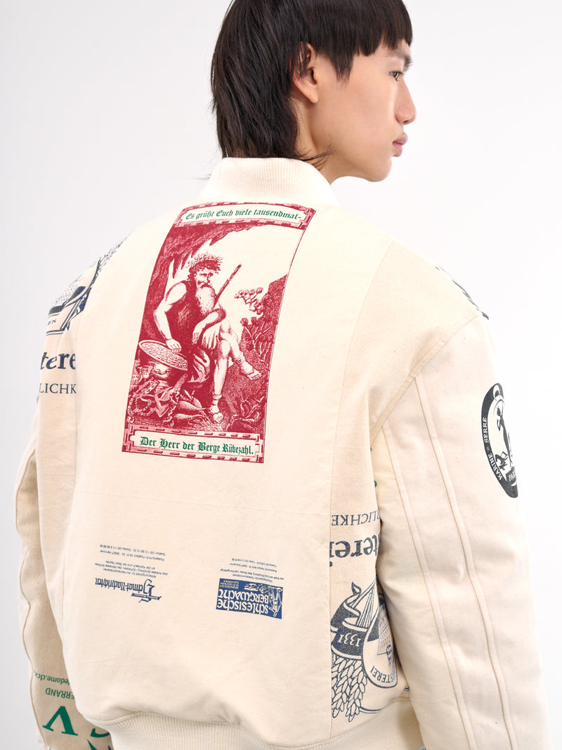 Patchwork Graphic Bomber Jacket (UJA062A-UWOV0009-ECRU)
