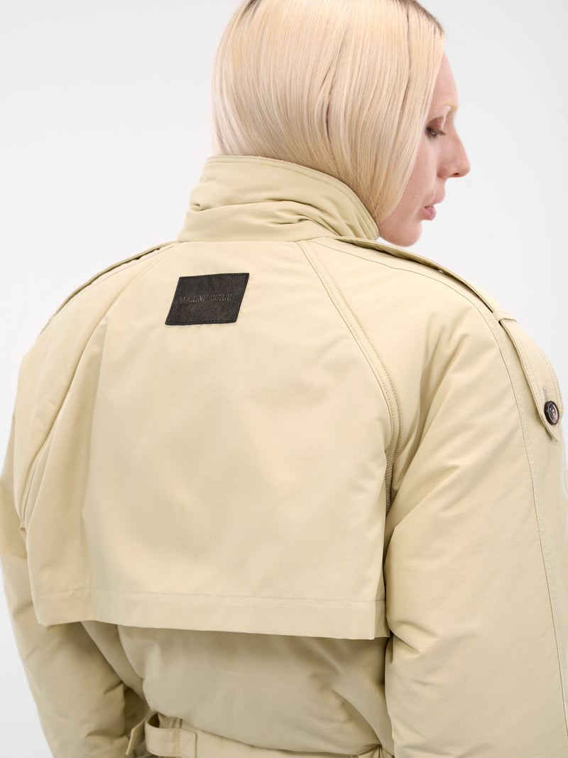 Beige Regenerated Gabardine Bomber Jacket (UJA069ADWOV0090-LIGHT-BEIGE)
