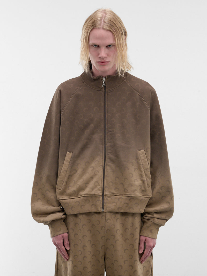 Brown Gradient Moon Zip Jacket (UJA081ACJER0073-BG40-TAUPE)