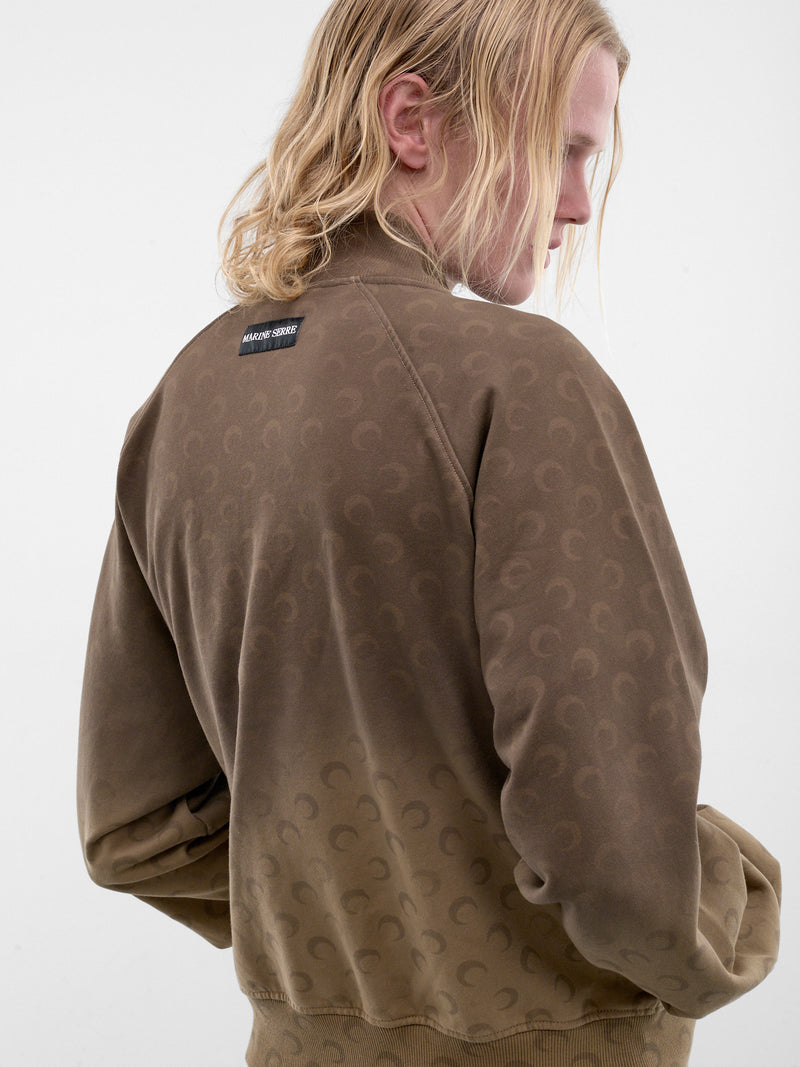 Brown Gradient Moon Zip Jacket (UJA081ACJER0073-BG40-TAUPE)