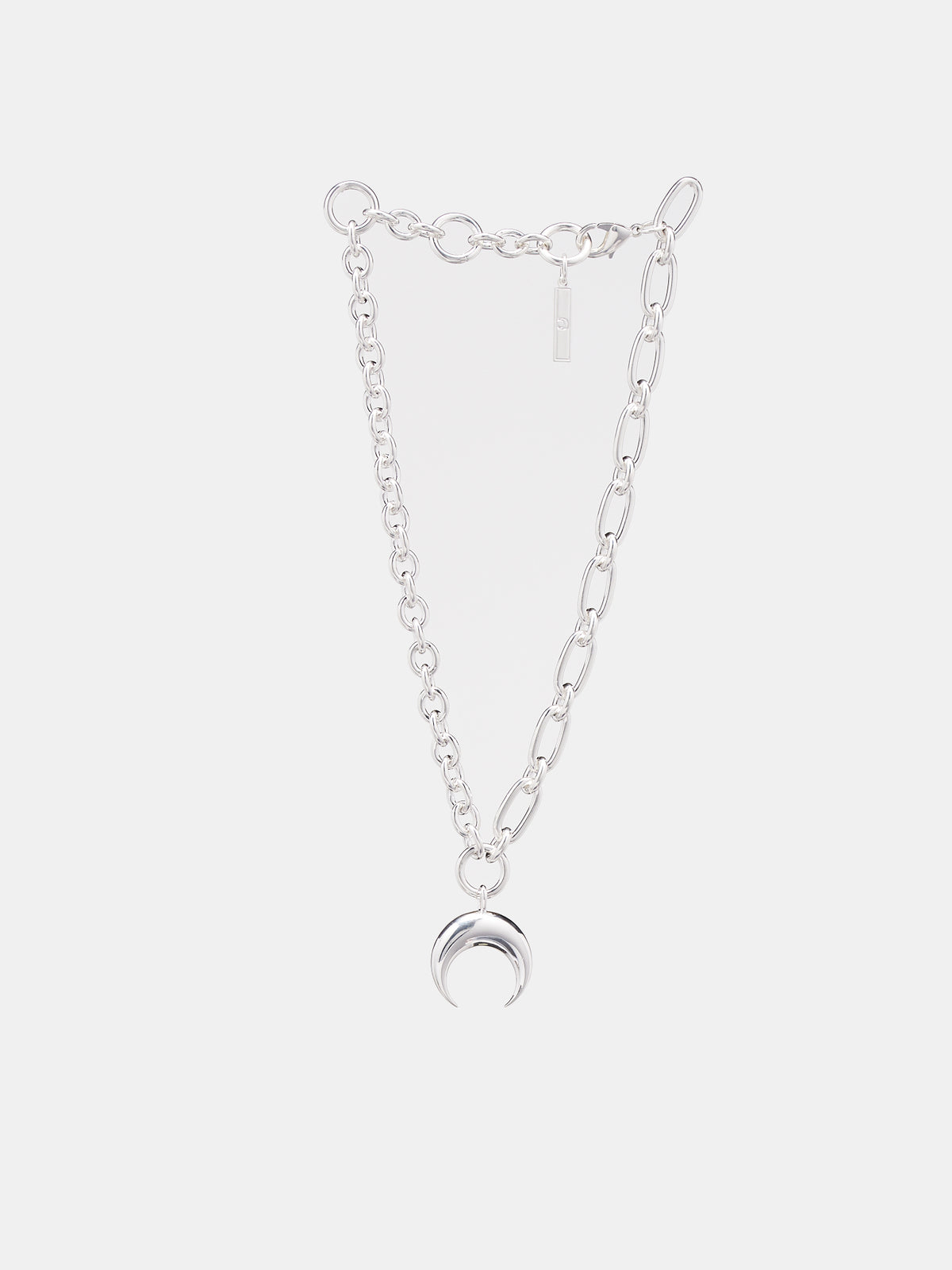 Regenerated Tin Moon Charm Necklace (UJW011-MT10-SILVER)