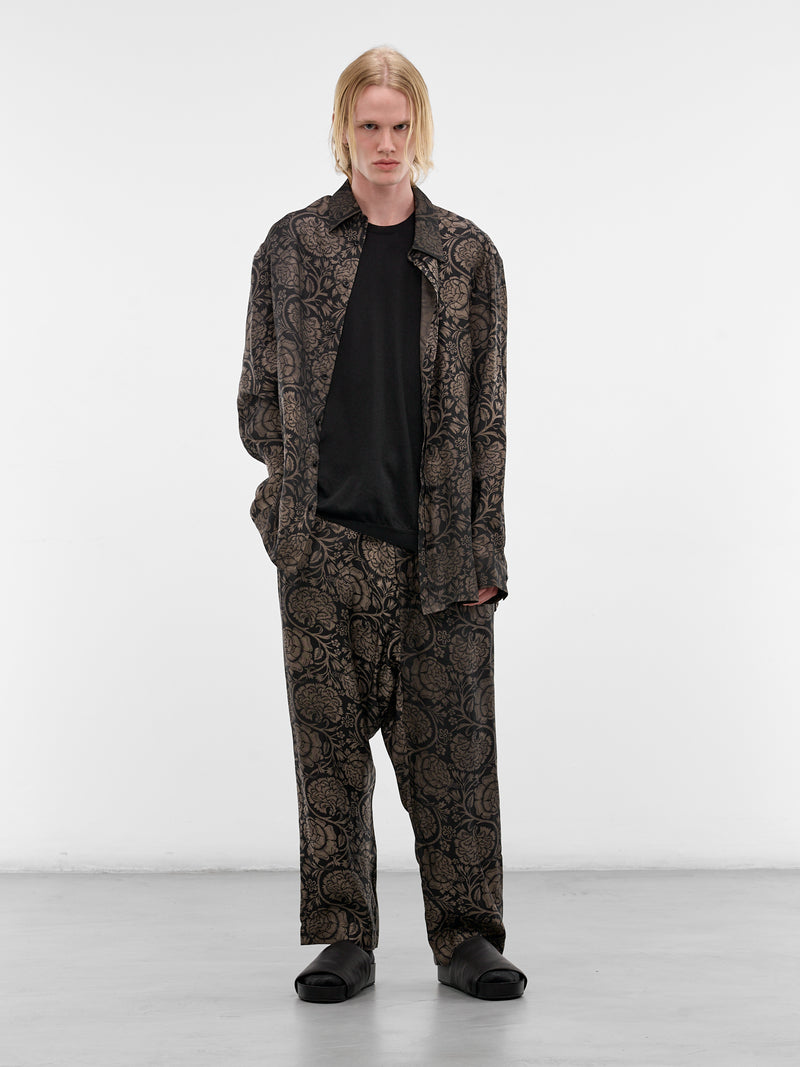 Black Cotton-Silk Asymmetric Tee (UK7533-UW900-BLACK)