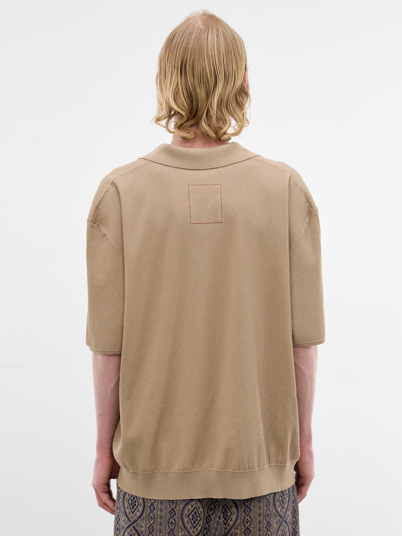 Tan Cotton-Silk Polo Shirt (UK7543-UW200-TAN)