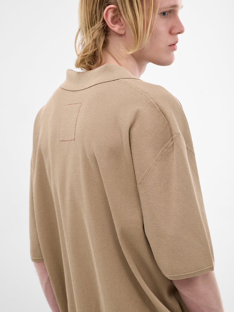 Tan Cotton-Silk Polo Shirt (UK7543-UW200-TAN)