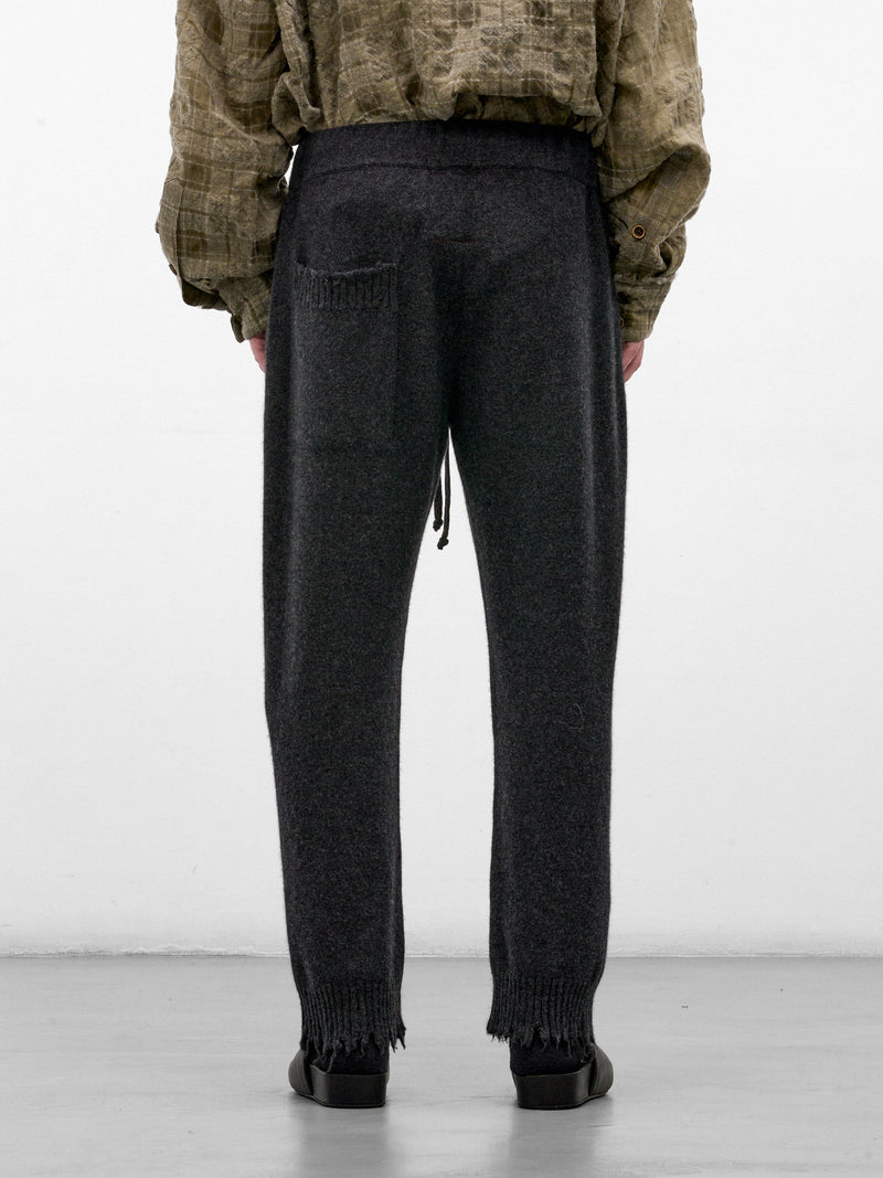 Gray Cashmere Drawstring Knit Trousers (UK7558-DARK-GREY)