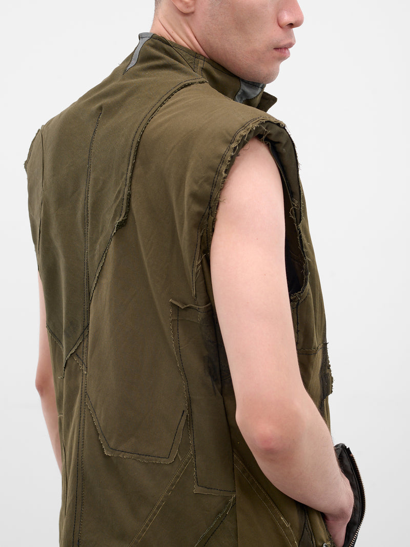 Brown Ultra Upcycled Patchwork Vest (ULTRA-JACKET-GREEN)