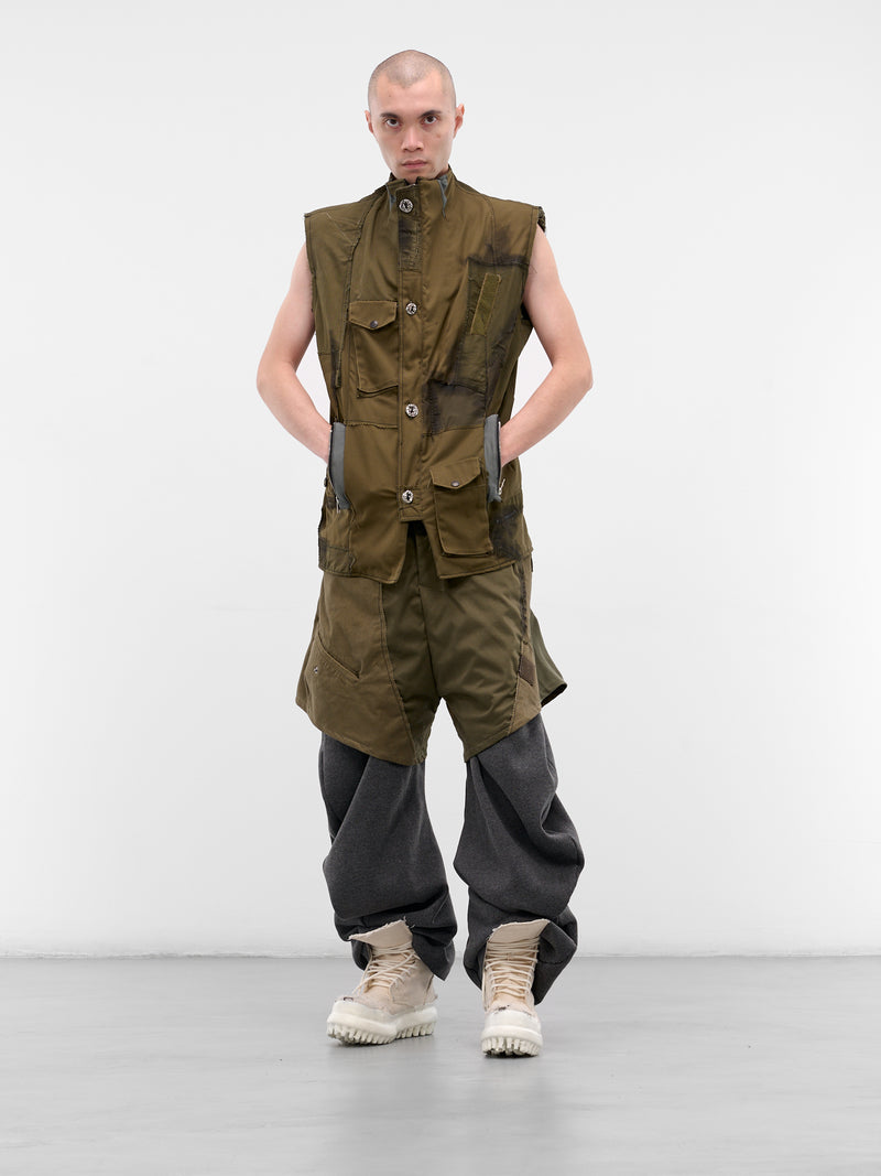 Hybrid Layered Twisted Trousers (HYBRID-TWISTED-TRACK-GREEN-GRA)