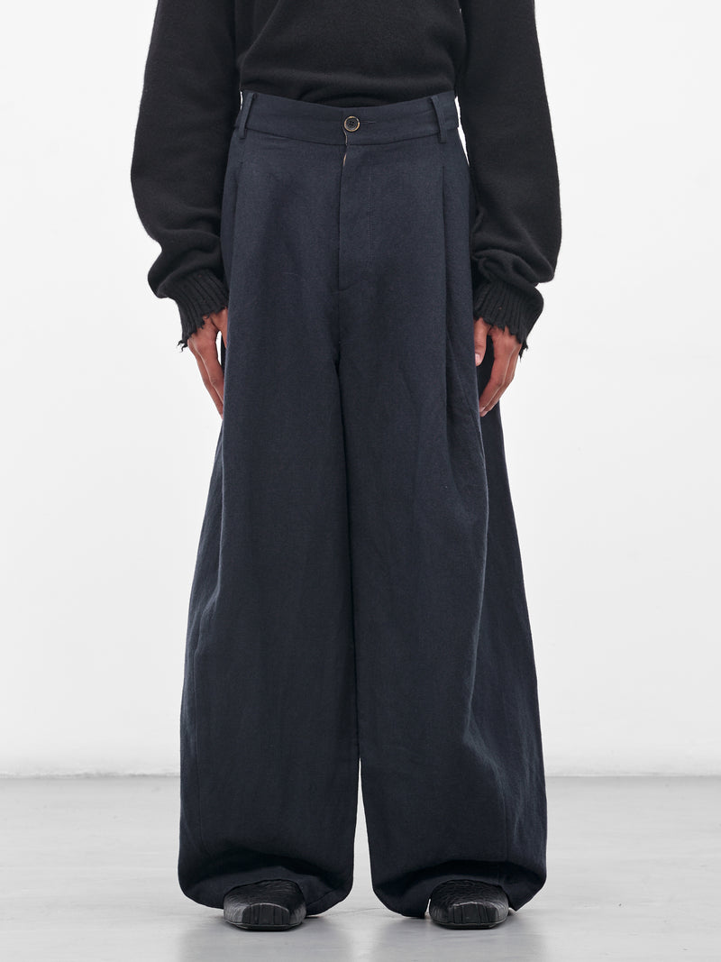 Navy Paw Wide Tailored Trousers (UM3502-UW309-DARK-BLUE)