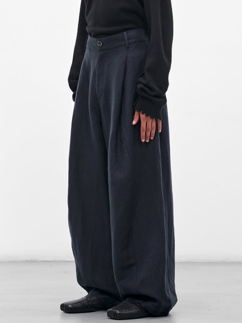Navy Paw Wide Tailored Trousers (UM3502-UW309-DARK-BLUE)
