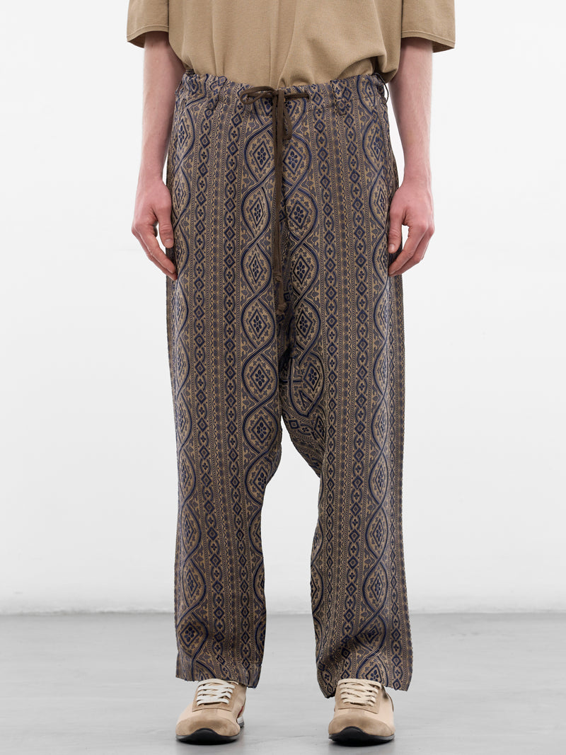 Blue Graphic Relaxed Perch Pants (UM3516-UW032-BLUE-TAN)