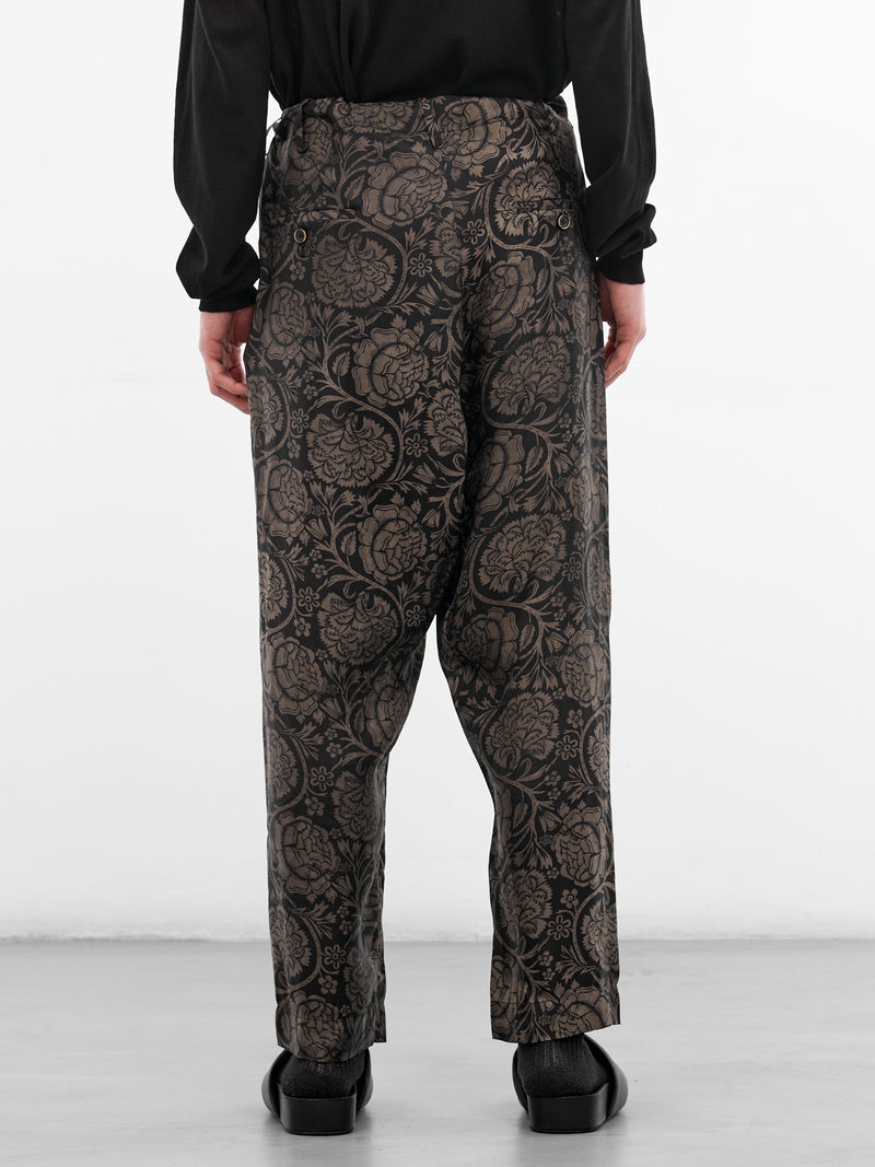 Black Graphic Relaxed Perch Pants (UM3517-UW092-BLACK-TAN)