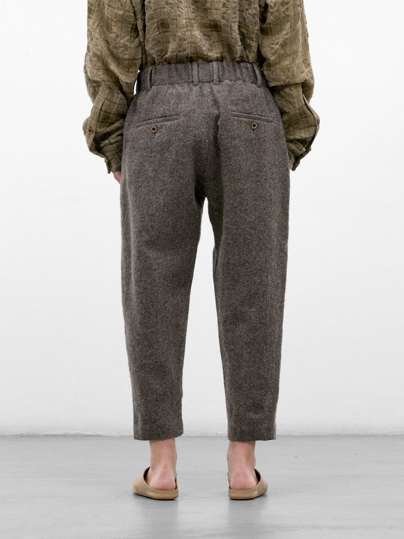 Gray Wool Tapered Pajama Pants (UM3518-GREY)
