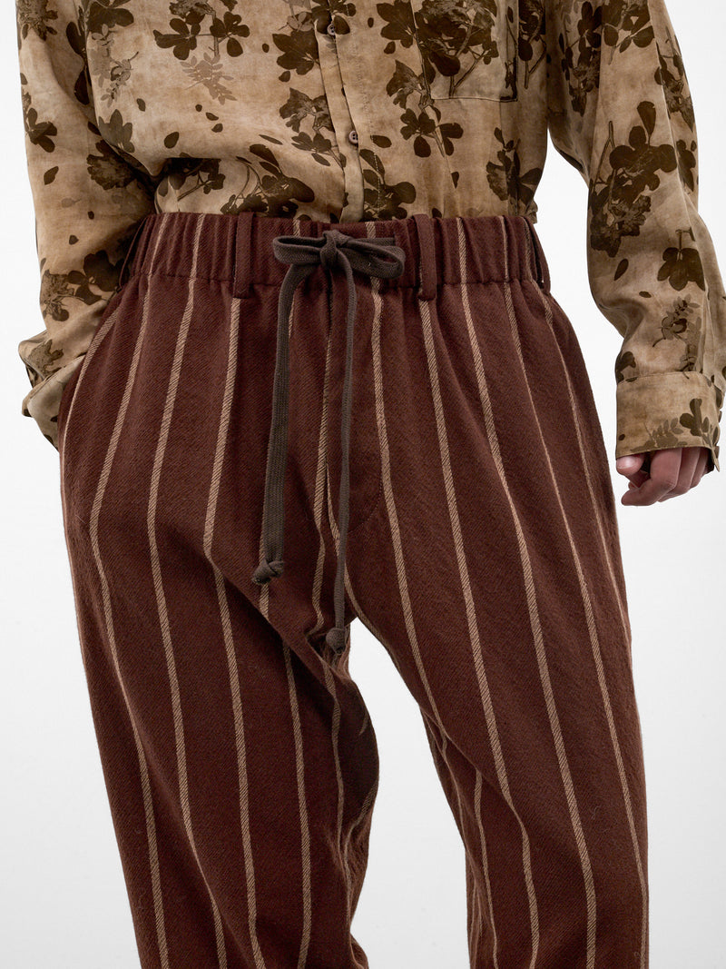 Brown Striped Pajama Pants (UM3519-BROWN-RED-TAN)