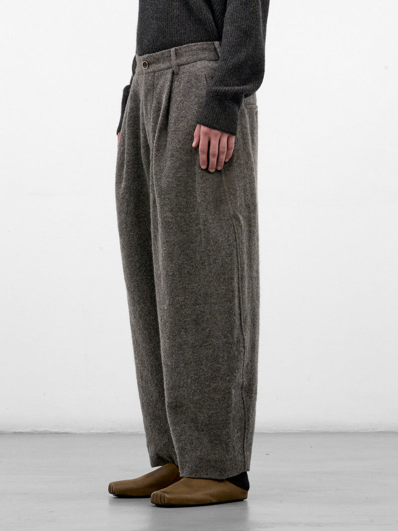 Gray Pleated Wide Leg Trousers (UM3521-GREY)