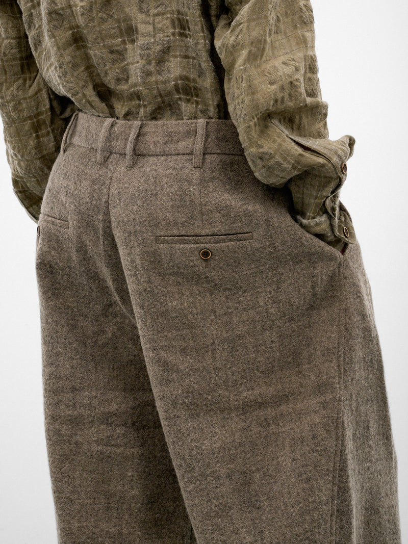 Tan Pleated Wide Leg Trousers (UM3521-TAN)