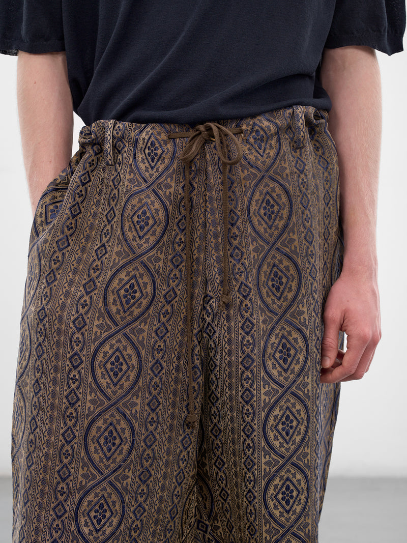 Blue Graphic Relaxed Pallor Shorts (UM3521-UW032-BLUE-TAN)