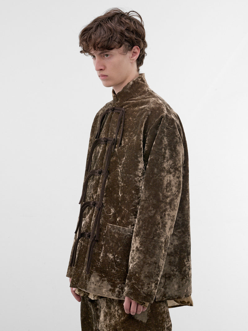 Olive Crushed Velvet Jacket (UM6547-DARK-OLIVE)