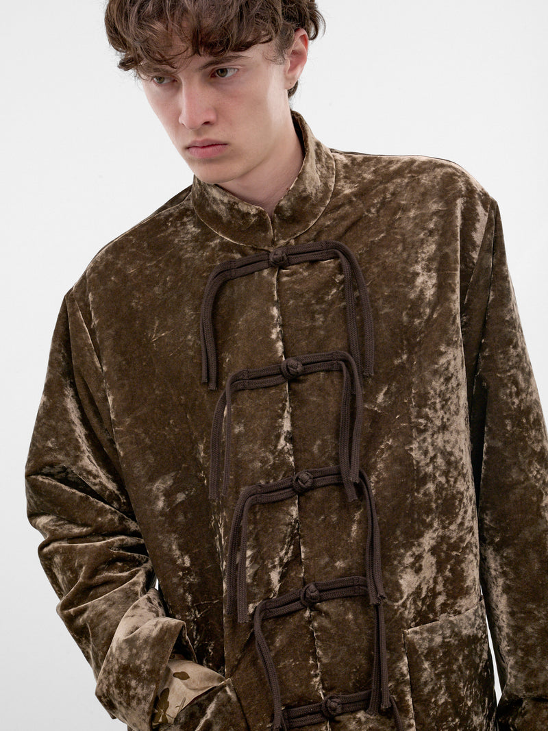 Olive Crushed Velvet Jacket (UM6547-DARK-OLIVE)