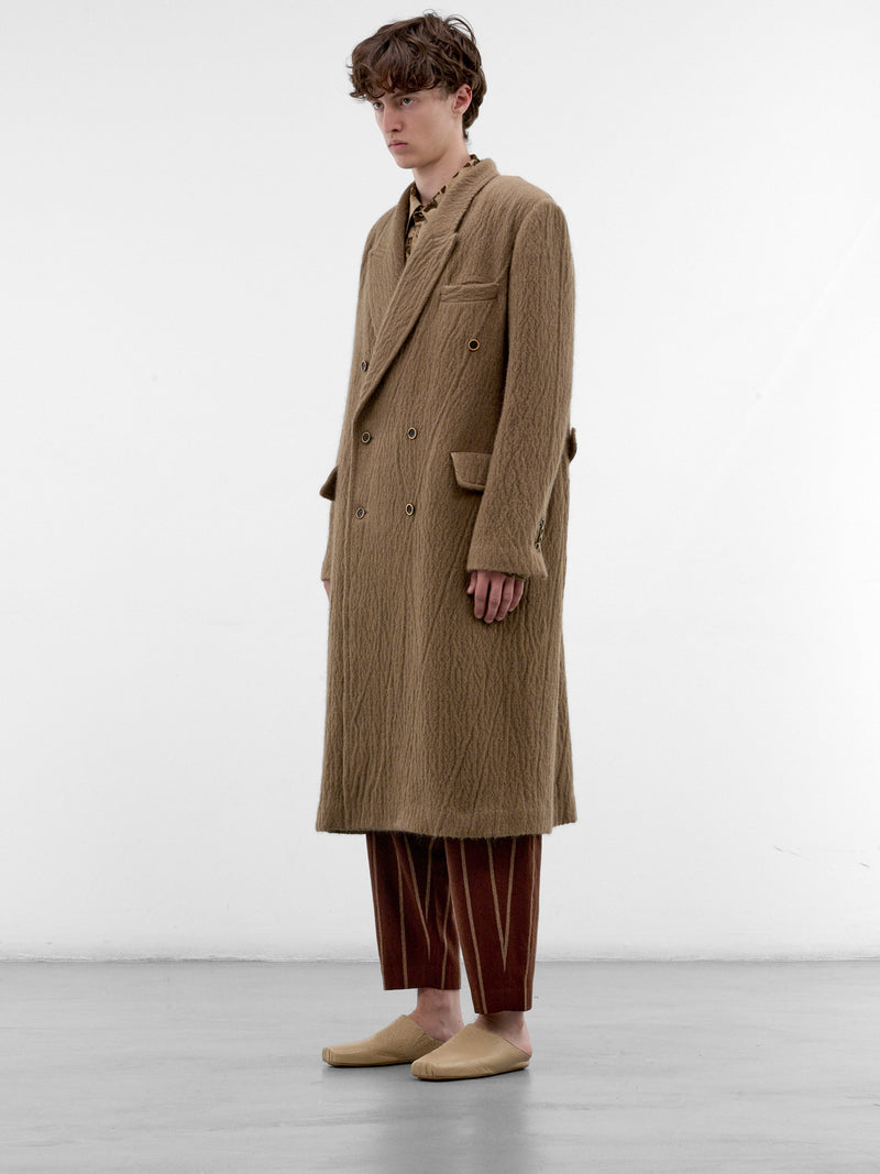 Tan Angora-Wool Tailored Coat (UM8501-TAN)