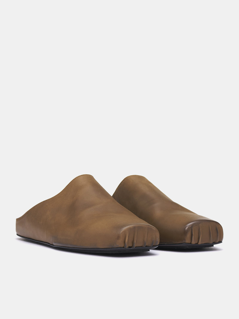 Dark Olive Leather Ballet Slipper (US9592-UW430-DARK-OLIVE)