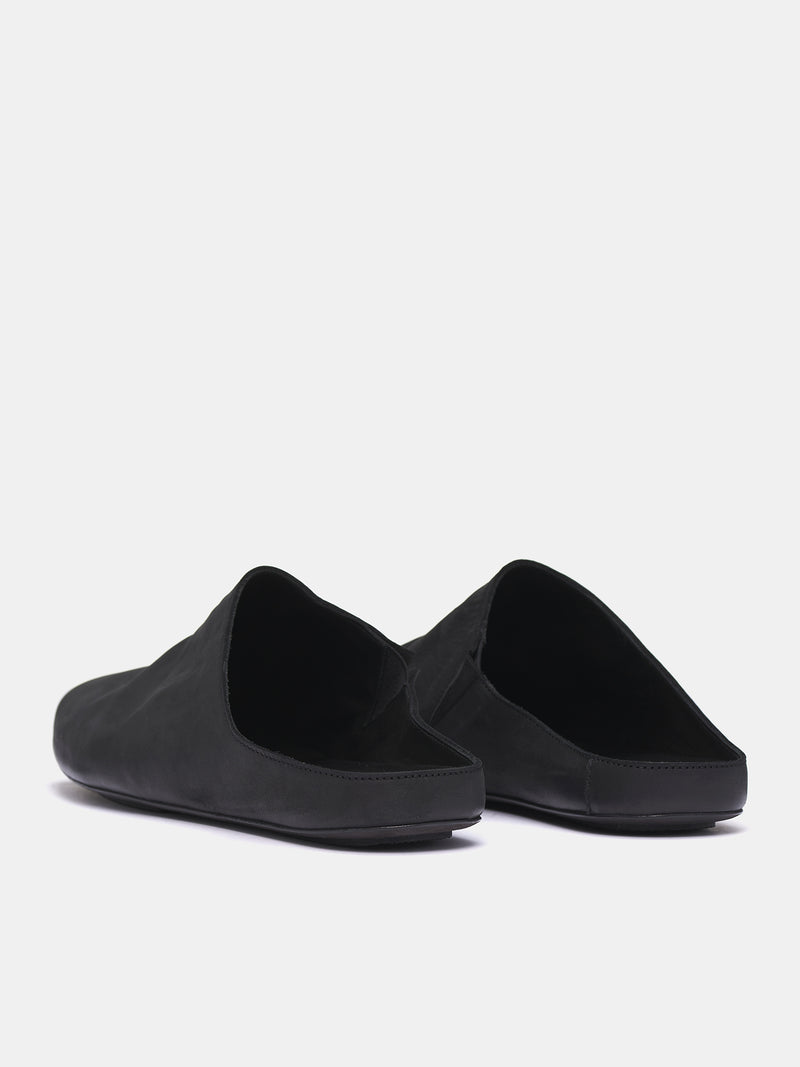 Black Leather Ballet Slipper (US9592-UW900-BLACK)