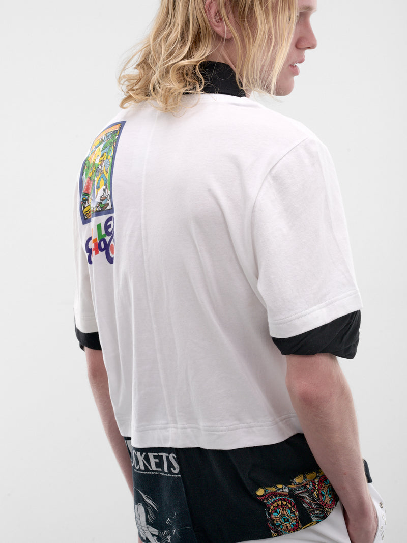 White Upcycled Layered Polo Tee (UTO101AUJER0003-WH10-WHITE)