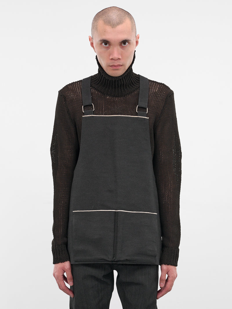 Black Reflective Selvedge Apron Vest (V-154-LAW-96L-DARK-GREY)