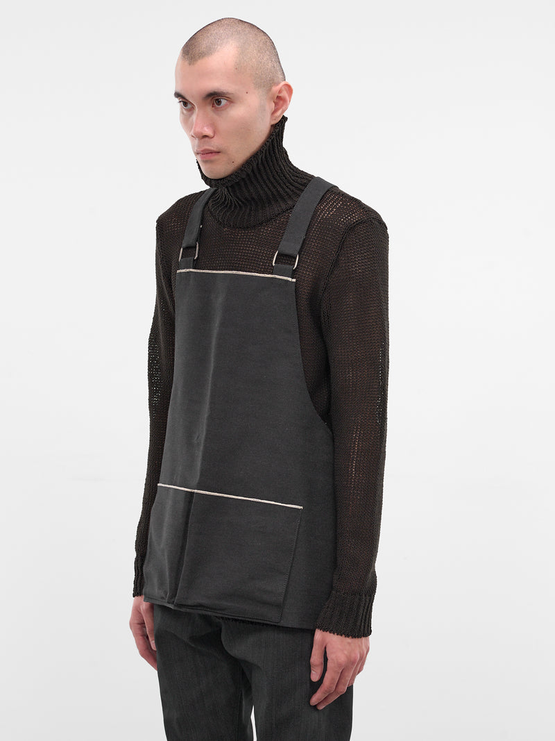 Black Reflective Selvedge Apron Vest (V-154-LAW-96L-DARK-GREY)
