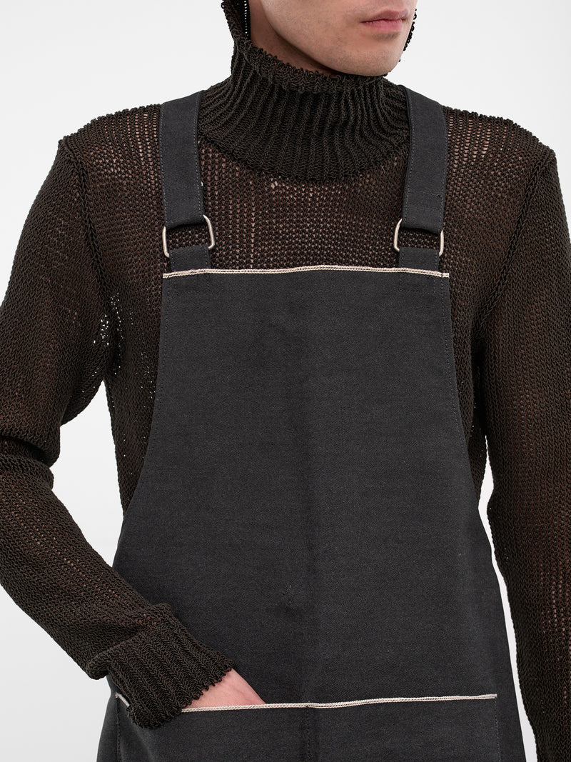 Black Reflective Selvedge Apron Vest (V-154-LAW-96L-DARK-GREY)