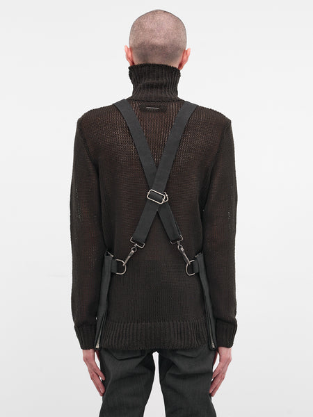 Black Reflective Selvedge Apron Vest (V-154-LAW-96L-DARK-GREY)