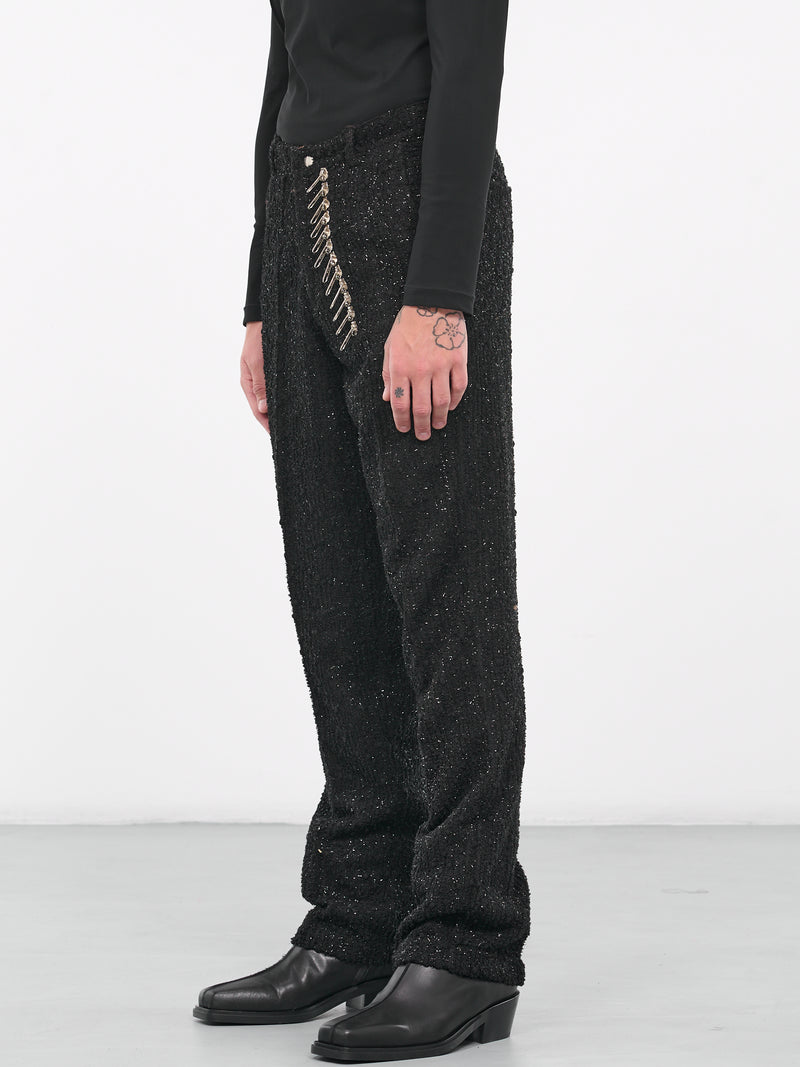 Zip Puller Glitter Trousers (V05-BLACK)