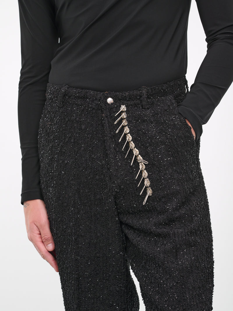 Zip Puller Glitter Trousers (V05-BLACK)