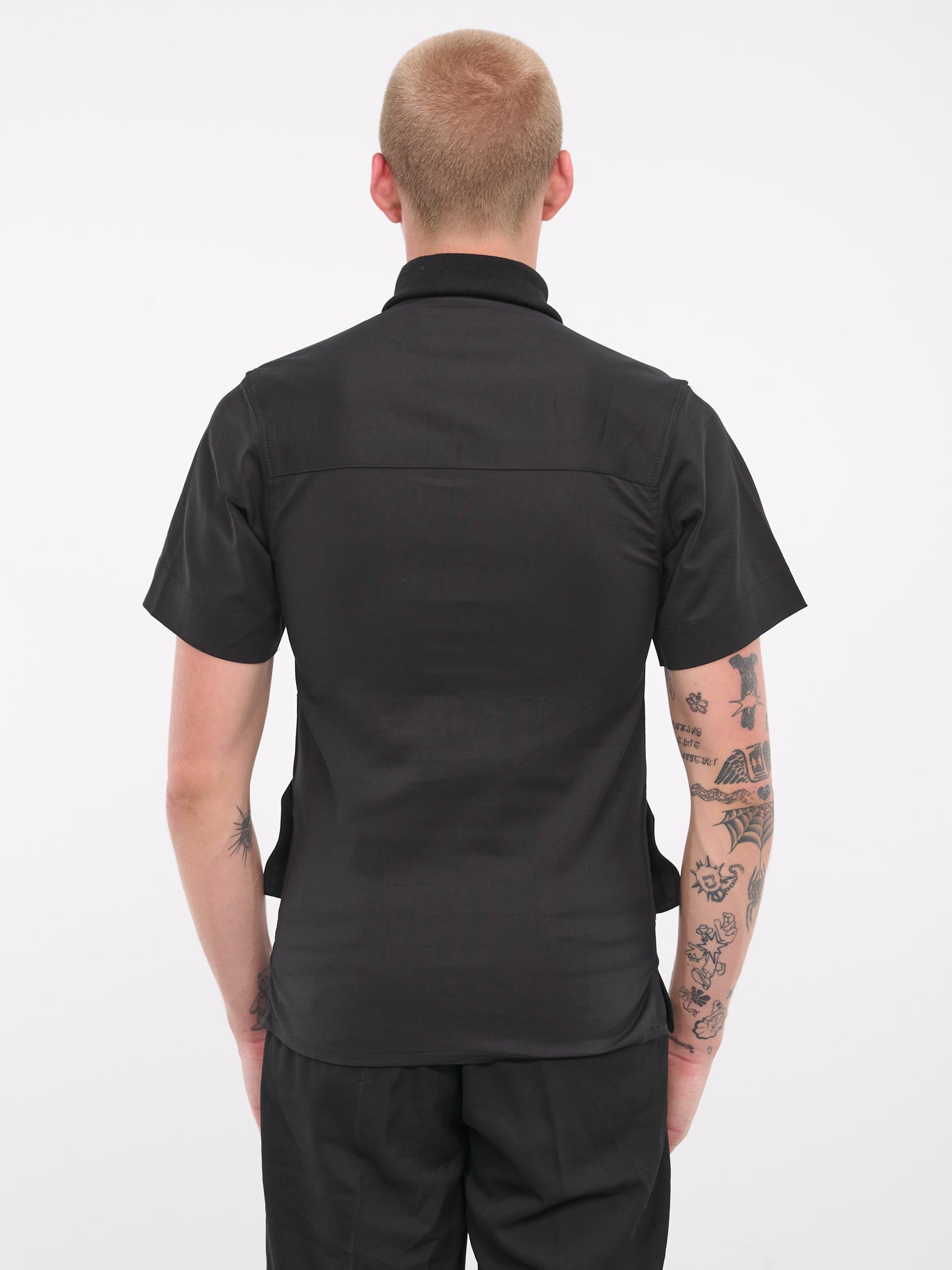 Scarf Collar Shirt (V07-BLACK)