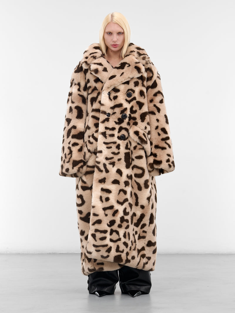 Oversized Leopard Print Fur Coat (VAQ10C001-BROWN-LEOPARD)