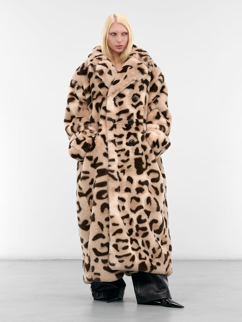 Oversized Leopard Print Fur Coat (VAQ10C001-BROWN-LEOPARD)