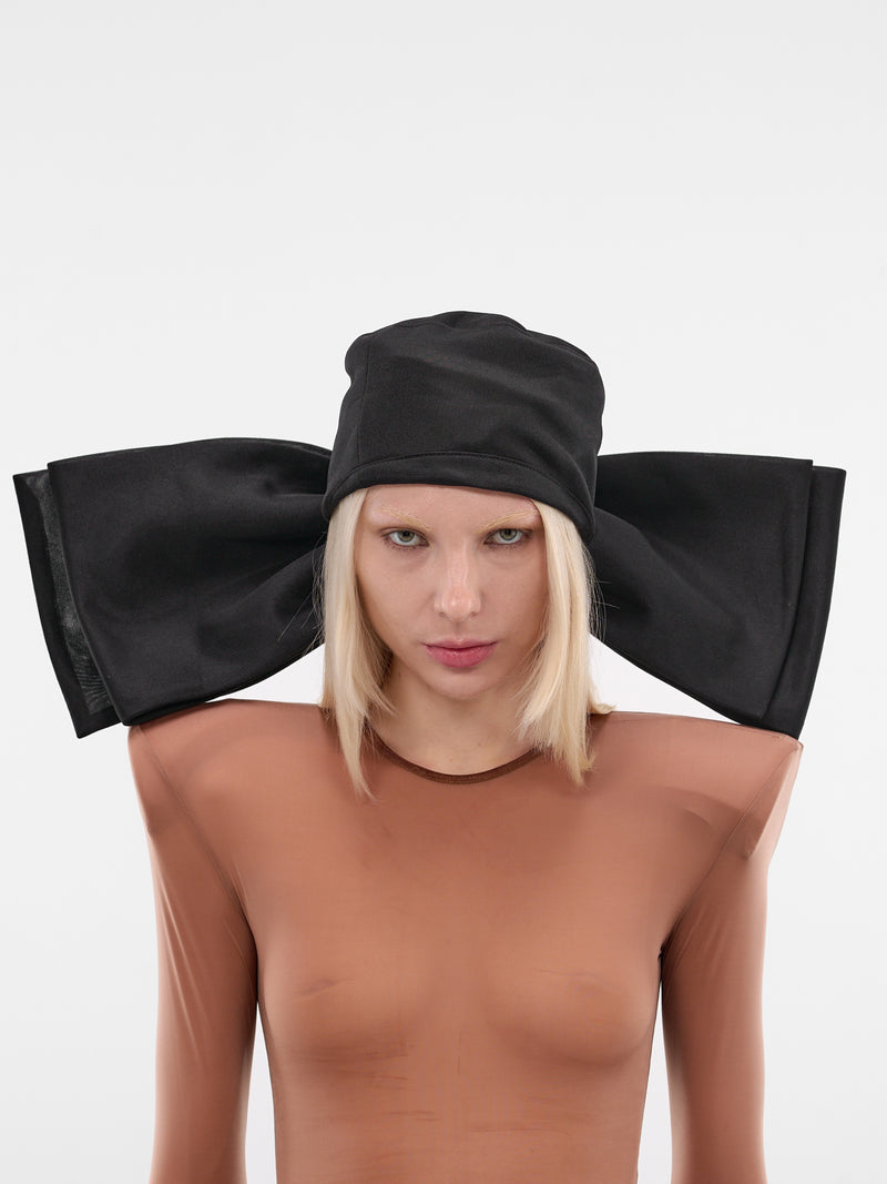 Black Bow Brimless Cap (VAQ10K107-BLACK)