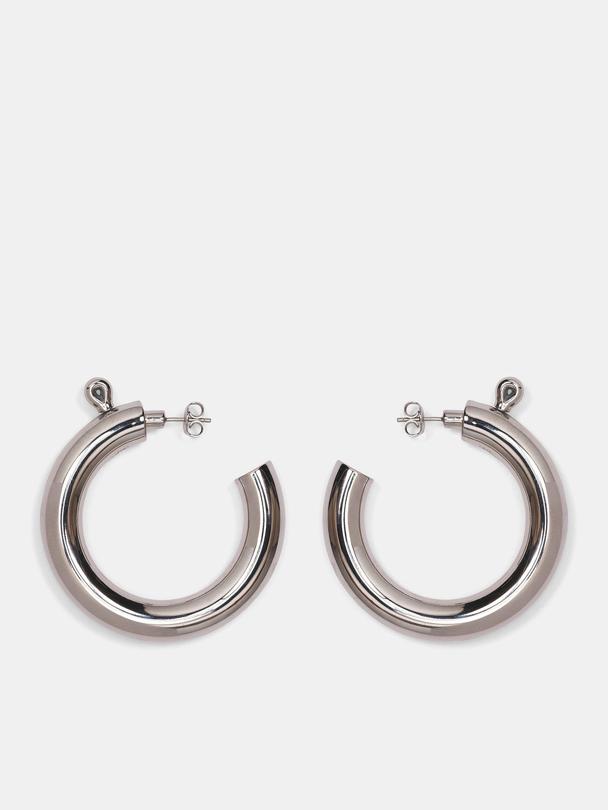 D'Heygere Spring Clasp Hoop Earrings (VAQ10K803-SILVER)