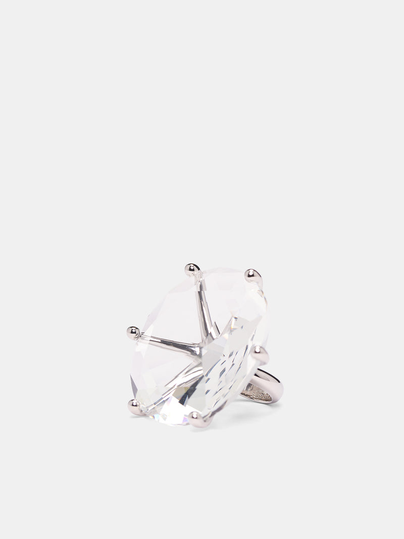 D'Heygere Oversized Solitaire Ring (VAQ10K804-SILVER)