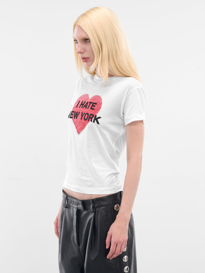White 'Hate NY' Graphic Tee (VAQ10T004-WHITE)