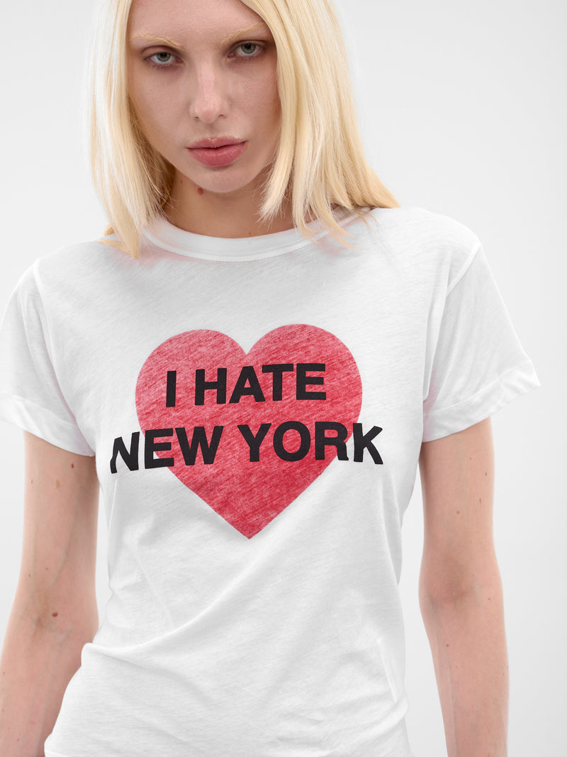 White 'Hate NY' Graphic Tee (VAQ10T004-WHITE)