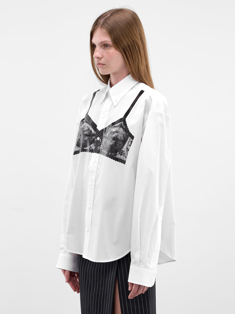 White Trompe L'oeil Bra Shirt (VAQ11B001-WHITE)