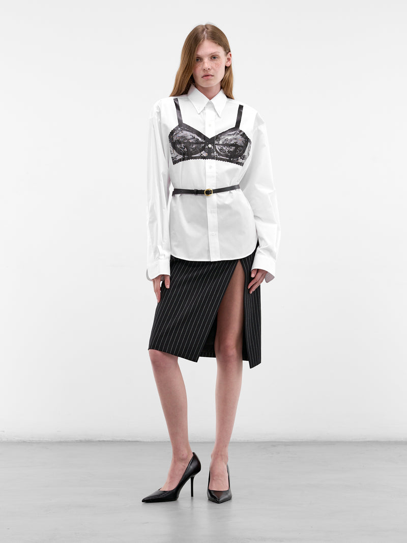 White Trompe L'oeil Bra Shirt (VAQ11B001-WHITE)