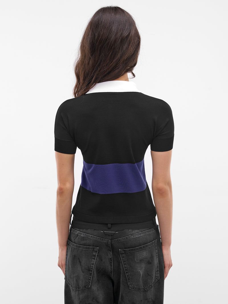 Black Slim Rugby Polo (VAQ11N004-BLACK)