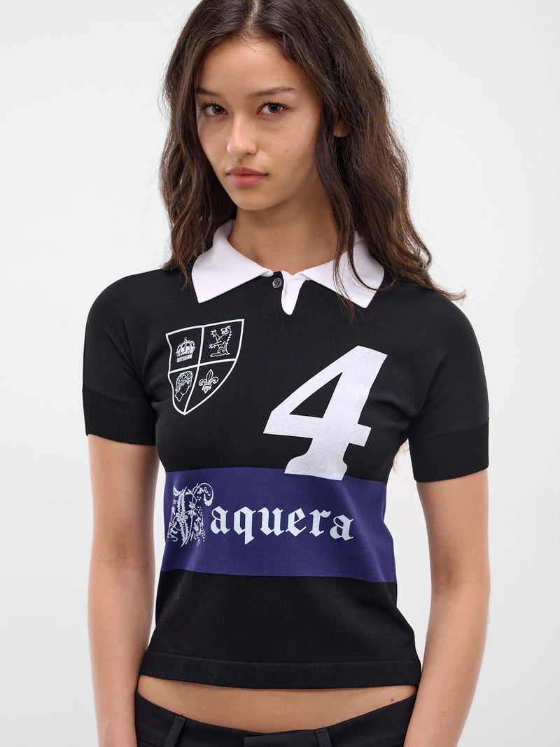 Black Slim Rugby Polo (VAQ11N004-BLACK)